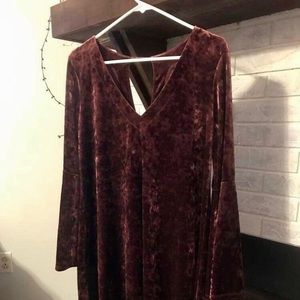 Ana Velvet Burgundy Dress Extra Small